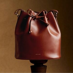 Sezane Chestnut Leather Bucket Bag “Farrow”